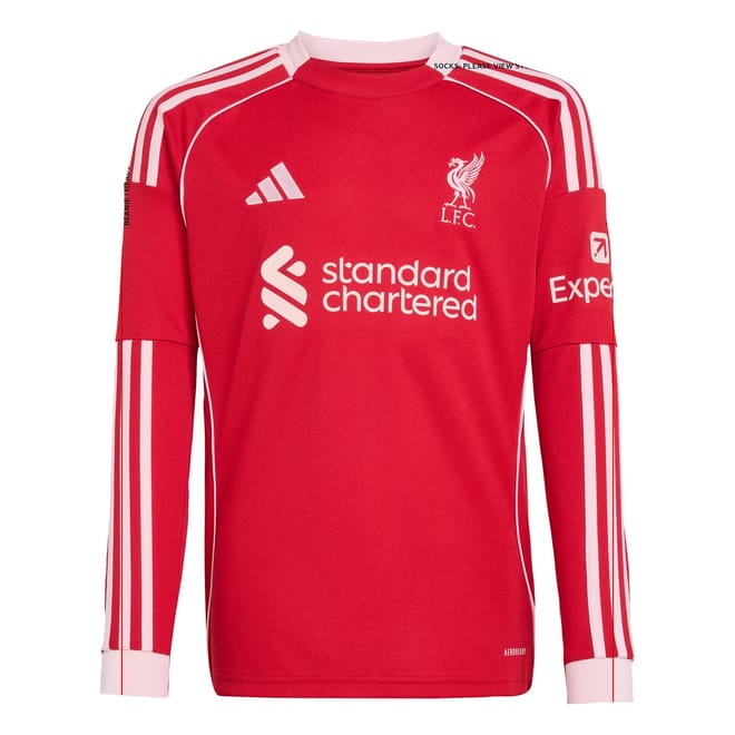 Liverpool Long Sleeve Home Shirt 2025 2026 Juniors