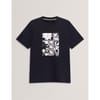 Box Print Crew Neck Short Sleeve T-Shirt