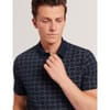 Jacquard Collared Neck Short Sleeve Polo Shirt