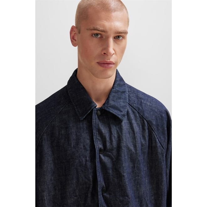 Collared Neck Raglan Sleeve Slim Fit Shirt