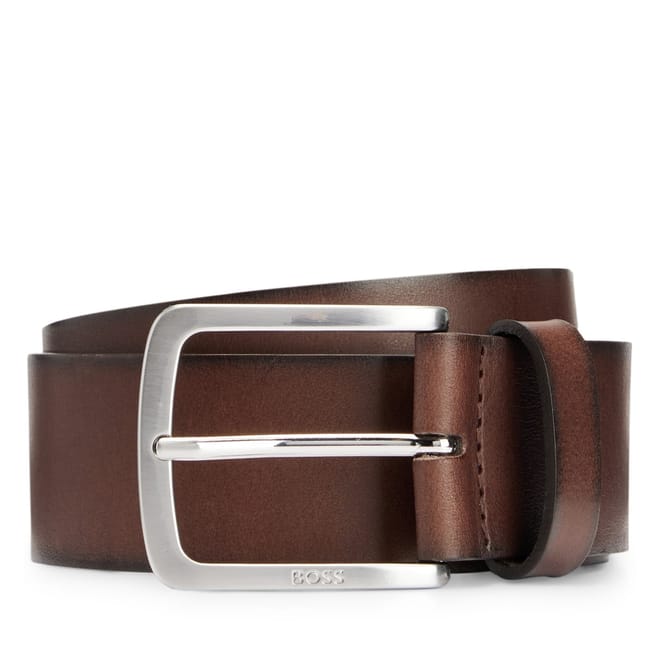 Leather Pin Buckle Belt with Logo