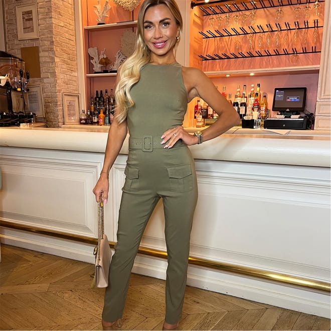 High Neck Cargo Jumpsuit