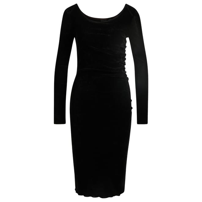Ebalet Scoop Neck Long Sleeve Midi Dress