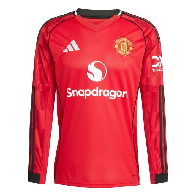 Manchester United Long Sleeve Home Shirt 2025 2026 Adults