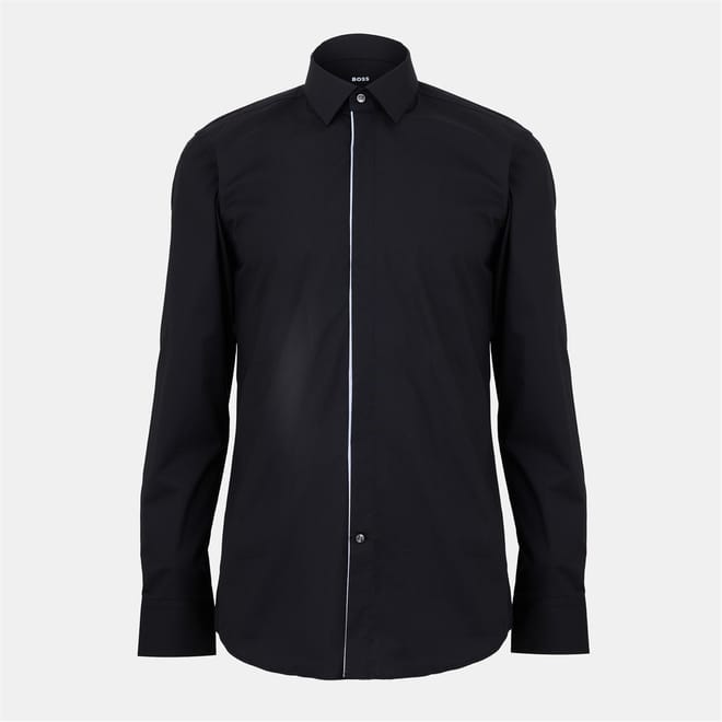 Collared Neck Point Collar Long Sleeve Shirt