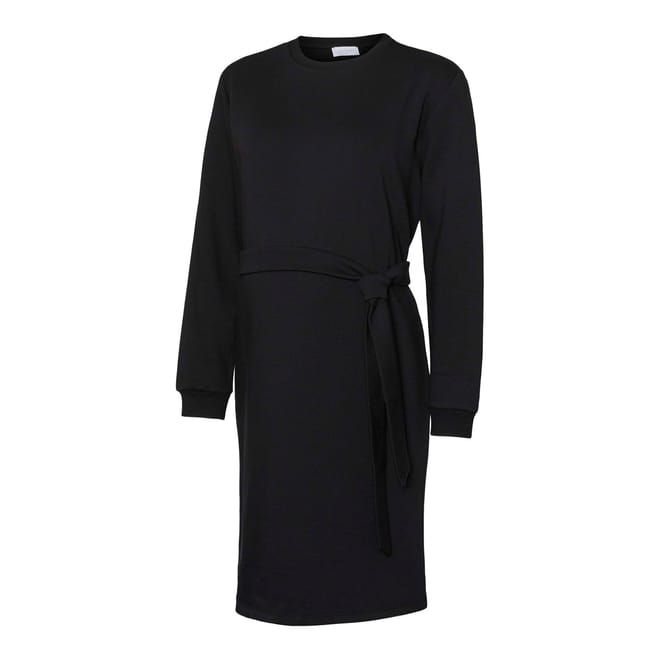 Crew Neck Long Sleeve Knee Length Maternity Dress