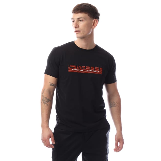 Glossy Chest Print T-Shirt