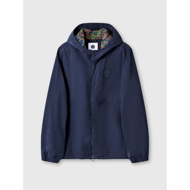 Feltham Solid Patterned Hooded Rain Jacket