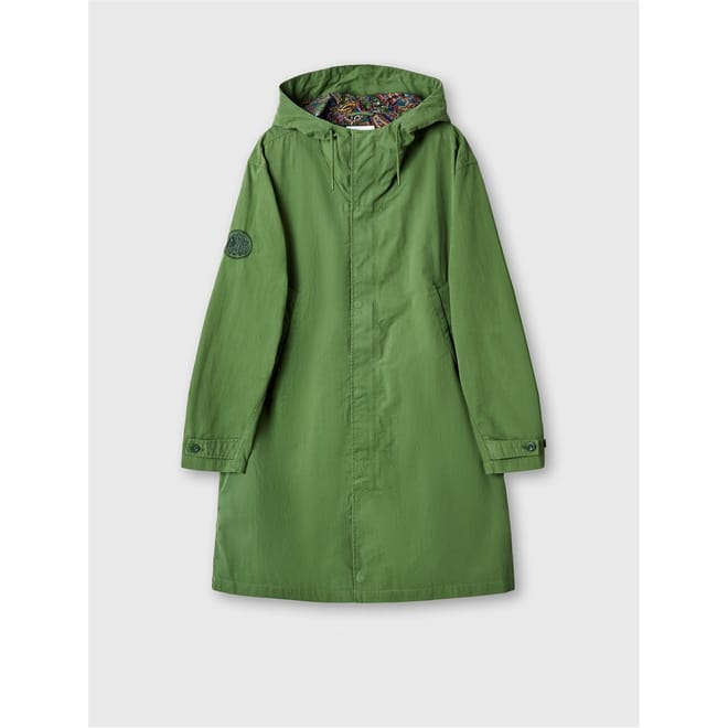 Feltham Hooded Solid Patterned Parka Coat