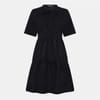 Alexis Tie Neck Short Sleeve Knee Length Tiered Dress