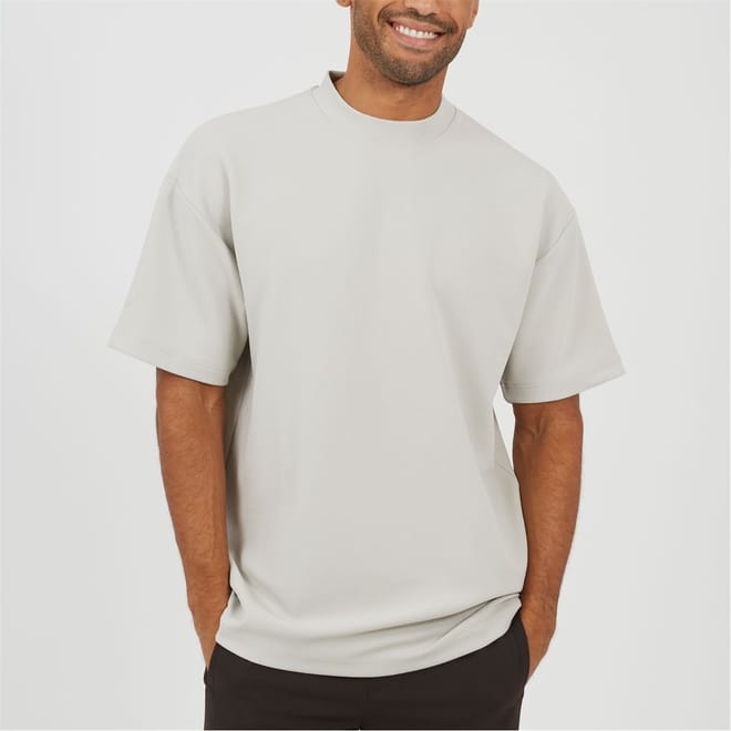 Mens Relaxed Fit Mock Turtle Neck T-Shirt