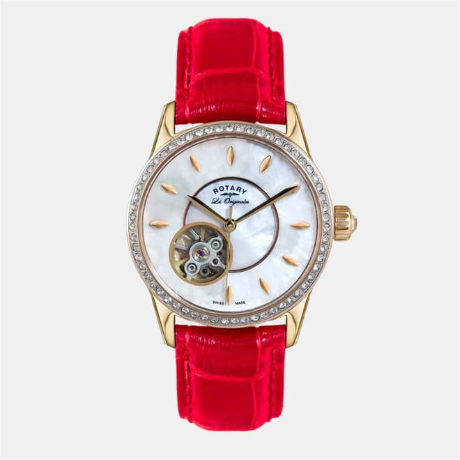 Les Originales Skeleton Alligator Leather Single Wrap Analogue Watch