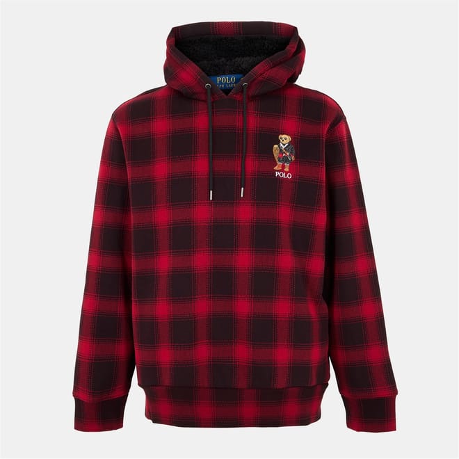 Embroidered Teddy Bear Hooded Long Sleeve Sweatshirt