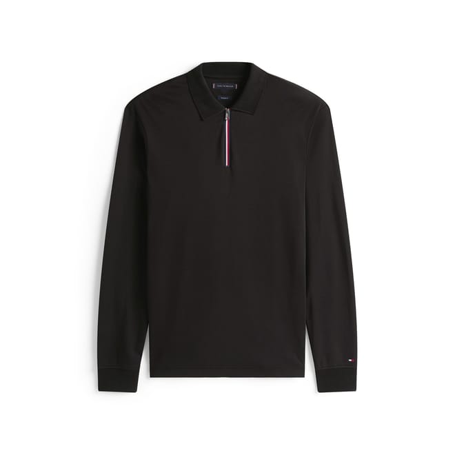 Collared Neck Long Sleeve Polo Shirt
