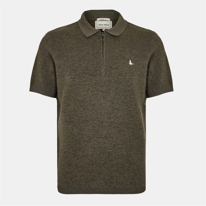 Short Sleeve Zip Knit Polo