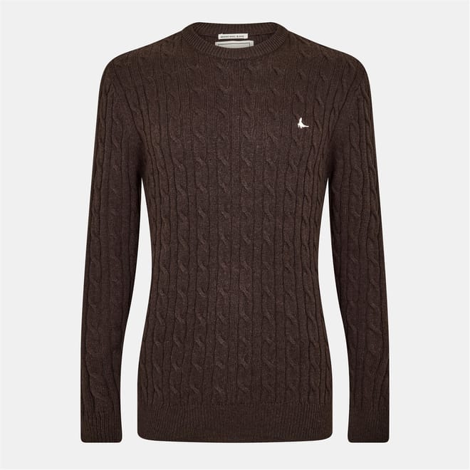 Mens Marlow Merino Wool Blend Cable Knitted Jumper