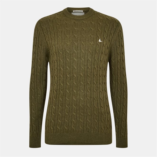 Mens Marlow Merino Wool Blend Cable Knitted Jumper