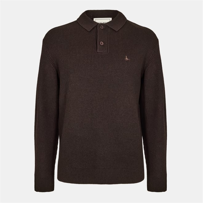 Mens Ls Button Knit Polo