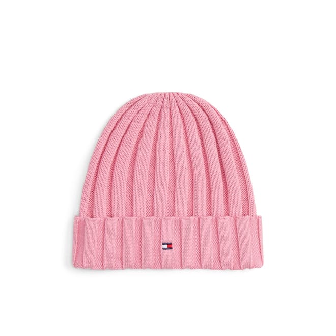 Flag Embroidered Logo Ribbed Turn Up Beanie