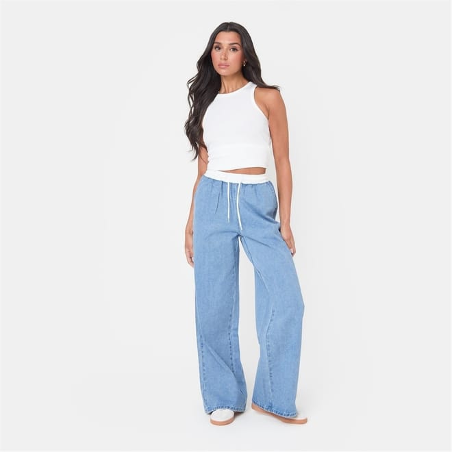 Leg Denim Jogger