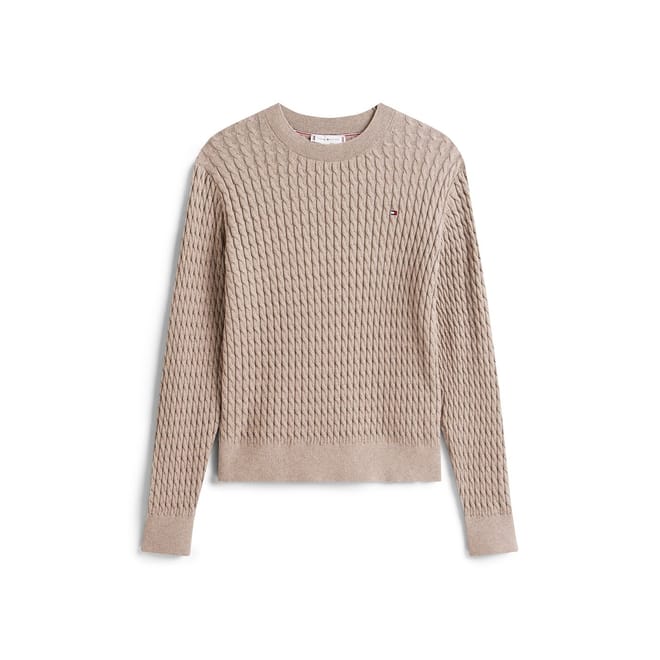 Cable Detail Crew Neck Long Sleeve Sweater