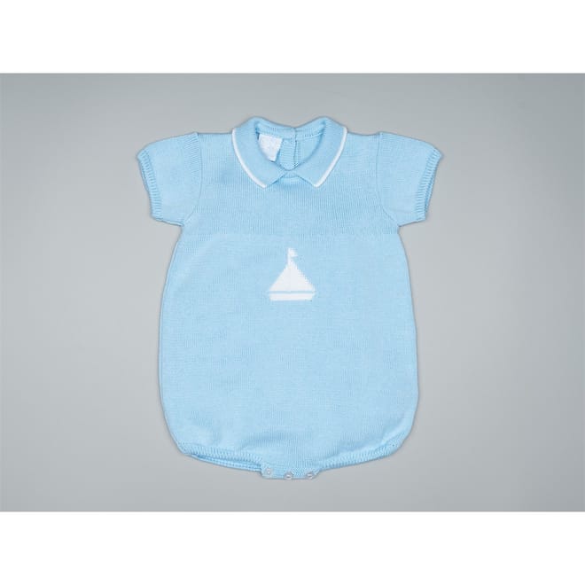 Baby Collared Neck Short Sleeve Graphic Romper