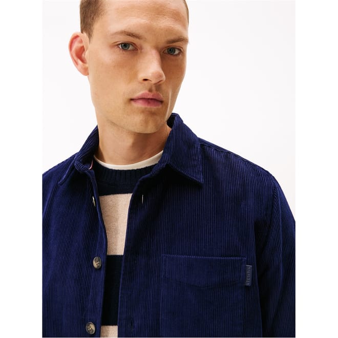 Solid Patterned Chest Pocket Overshirt