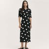 Mela Boat Neck Short Sleeve Midi Dress