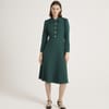 Lucia Collared Neck Long Sleeve Midi Dress