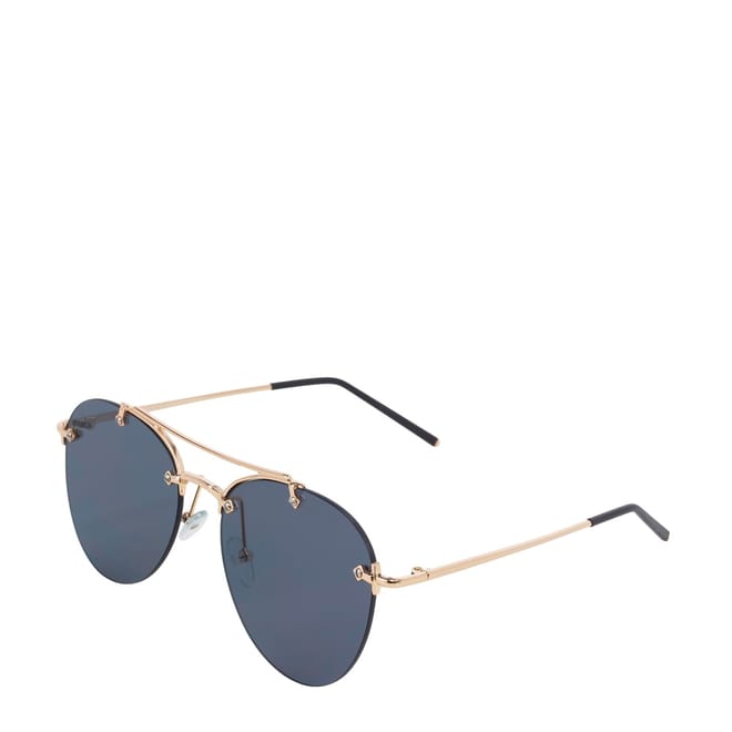 R The Dutchess Rimless Double Bridge Round Sunglasses