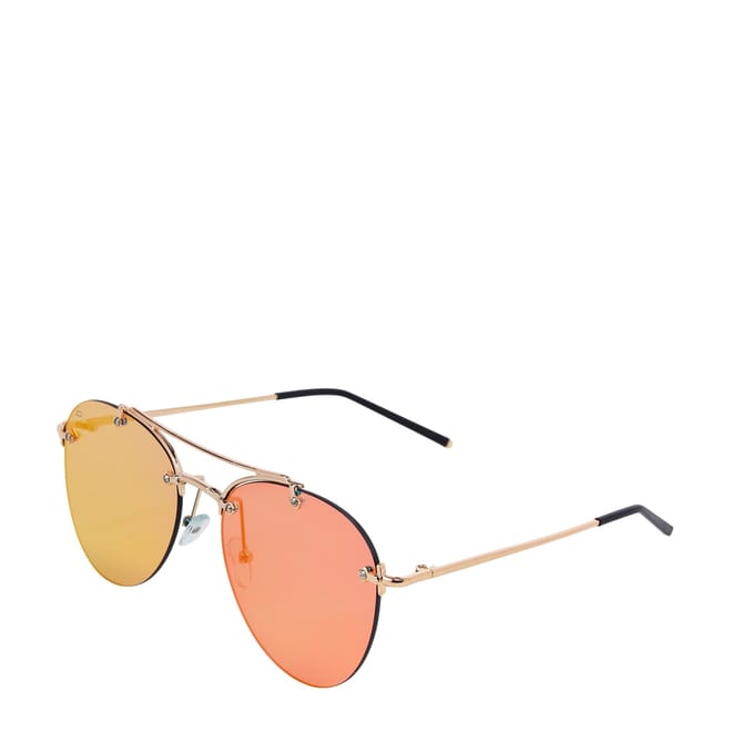R The Dutchess Rimless Double Bridge Aviator Sunglasses