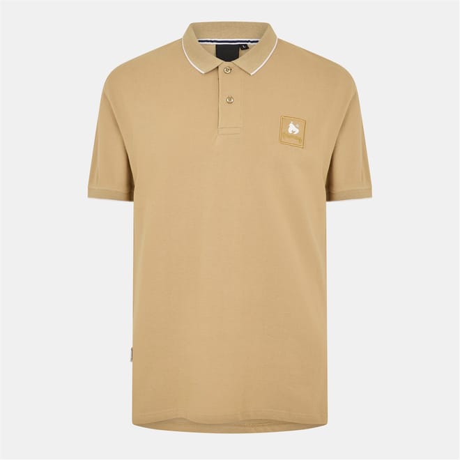Logo Print Collared Neck Short Sleeve Polo Shirt