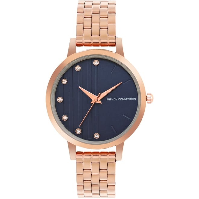 Connection Rose Case Round Shape Rose Strap Quartz Watch