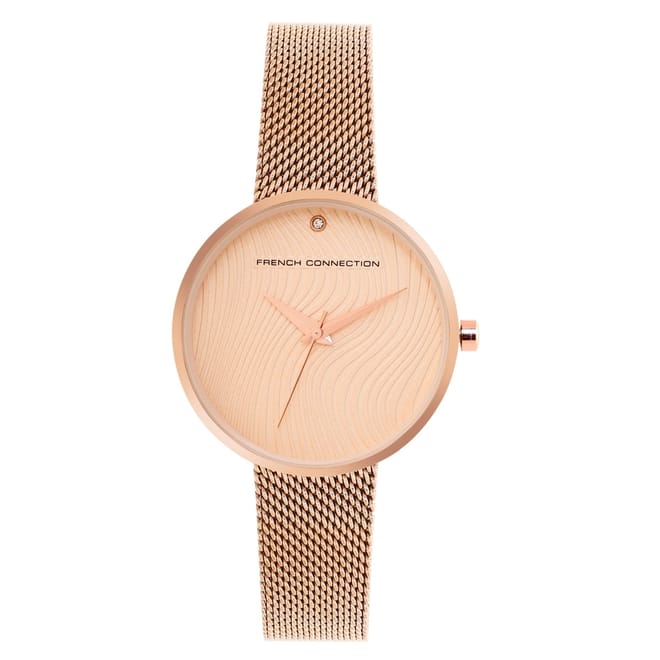 Connection Rose Case Round Shape Rose Strap Quartz Watch