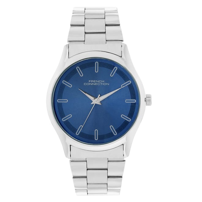 Connection Silver Case Round Shape Silver Strap Quartz Watch