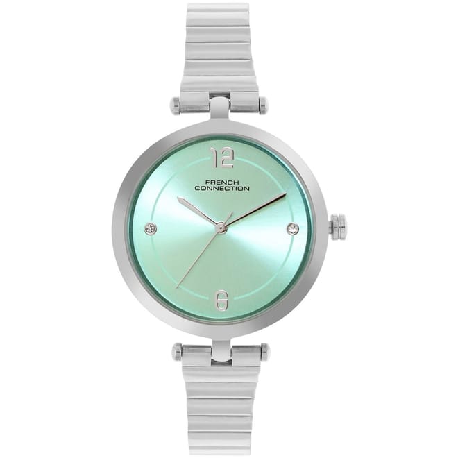Connection Silver Case Round Shape Silver Strap Quartz Watch