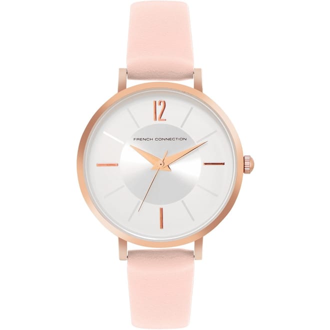 Connection Rose Case Round Shape Pink Strap Quartz Watch