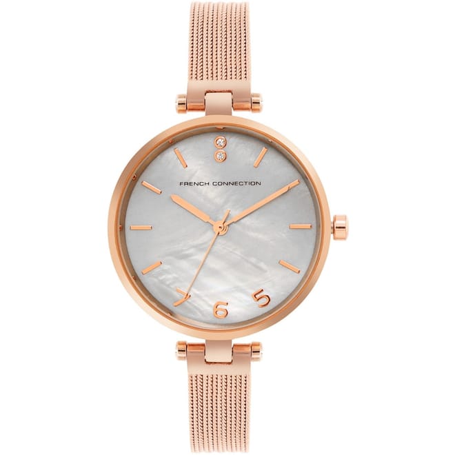 Connection Rose Case Round Shape Rose Strap Quartz Watch