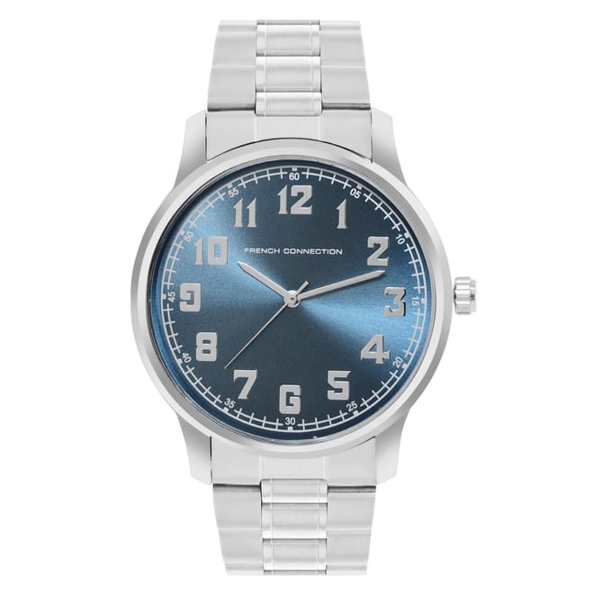 Connection Silver Case Round Shape Silver Strap Quartz Watch