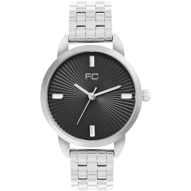 Connection Silver Case Round Shape Silver Strap Quartz Watch