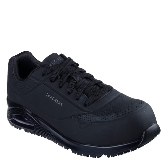 Mens Lace Up Safety Toe Athletic W Skec Steel Cap Boots