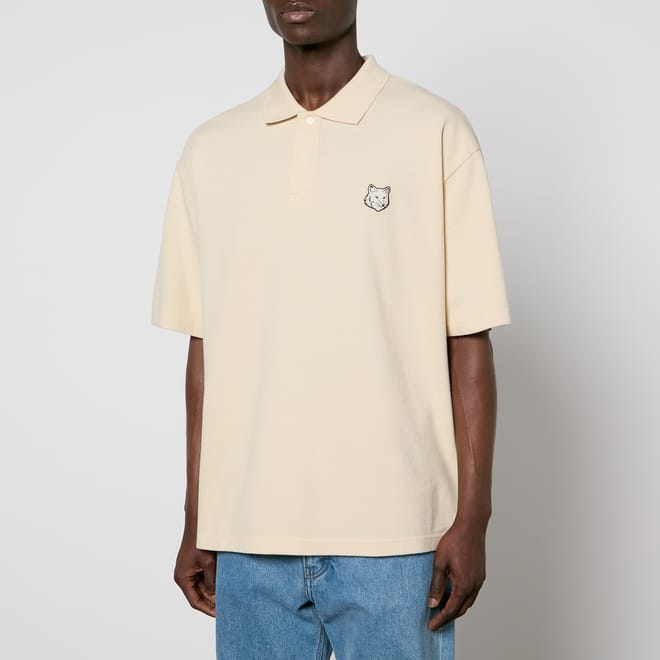 Bold Fox Head Patch Oversize Polo Shirt