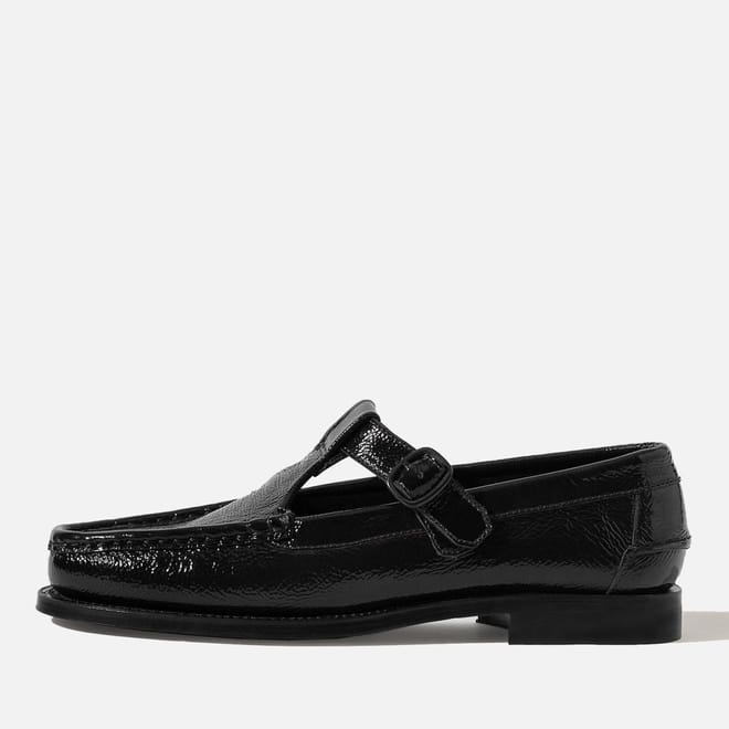 Alber Crinkled Glossy Leather Flats