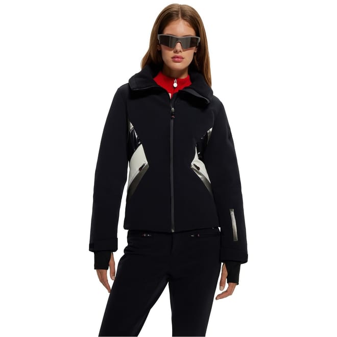 Solid Patterned Funnel Neck Ski Jacket