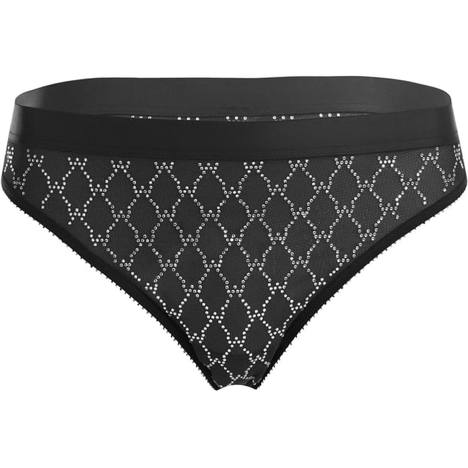 Sheer Logo Sparkle Thong