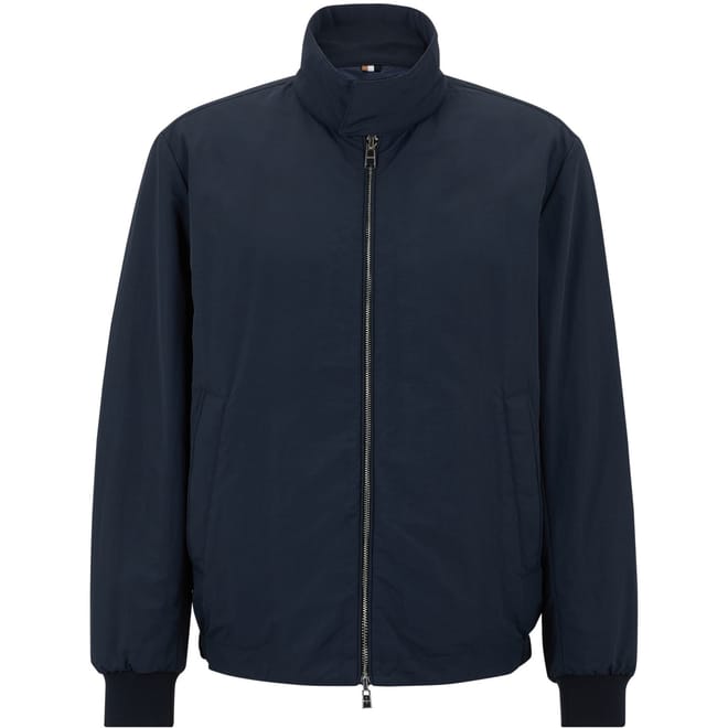 Coshua Solid Patterned Ribbed Cuff Harrington Jacket