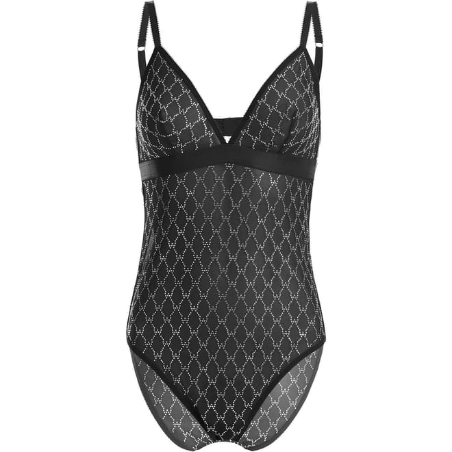 Sheer Logo Sparkle Bodysuit
