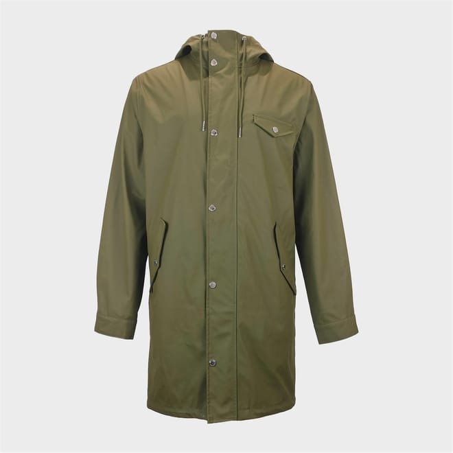 Fisher Hooded Solid Patterned Rain Jacket