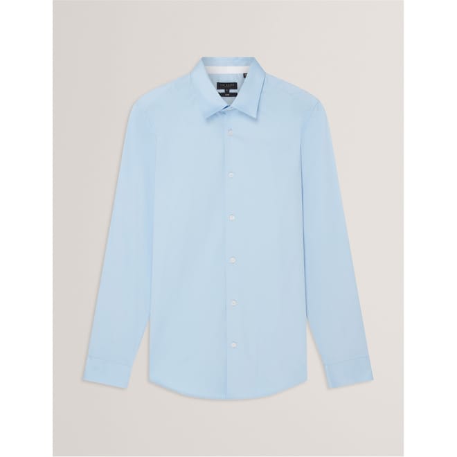 Collared Neck Long Sleeve Point Collar Shirt