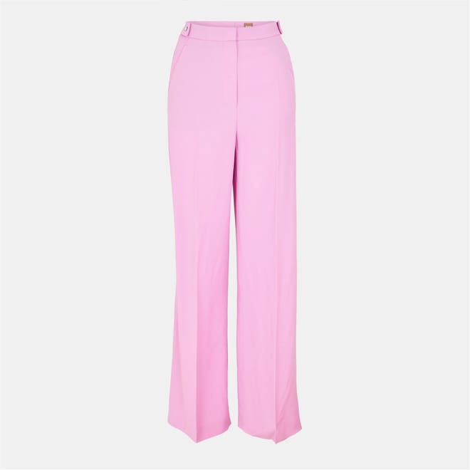 Tacilana Solid Patterned Wide Leg Trousers